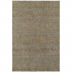 6' X 9' Silver Gold Rust And Blue Green Geometric Power Loom Stain Resistant Area Rug