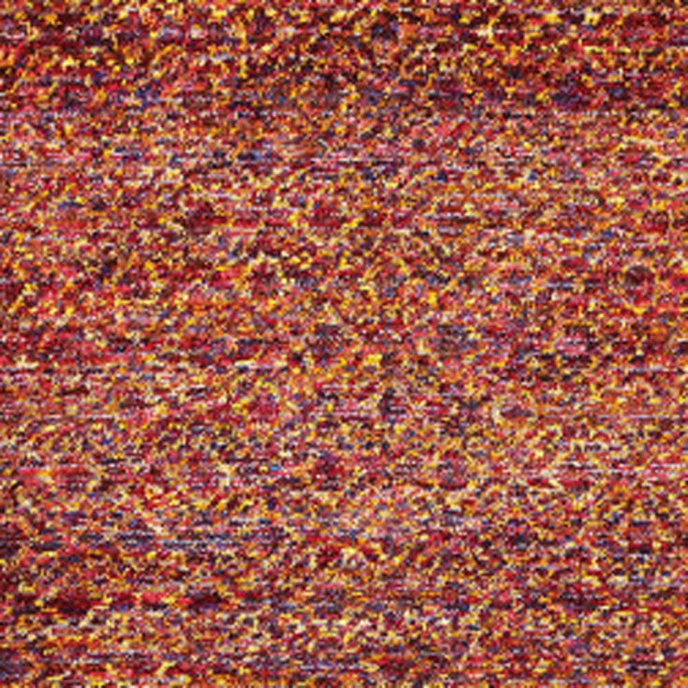 2' X 8' Red Gold And Blue Geometric Power Loom Stain Resistant Runner Rug