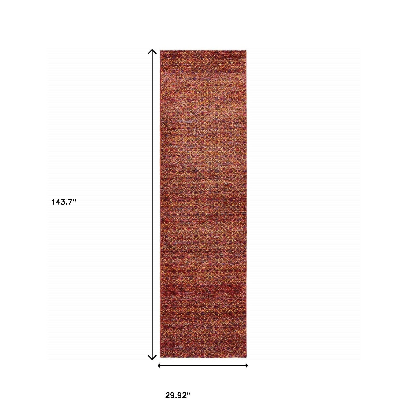 2' X 10' Red Gold And Blue Geometric Power Loom Stain Resistant Runner Rug