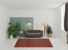 6' X 9' Red Gold And Blue Geometric Power Loom Stain Resistant Area Rug