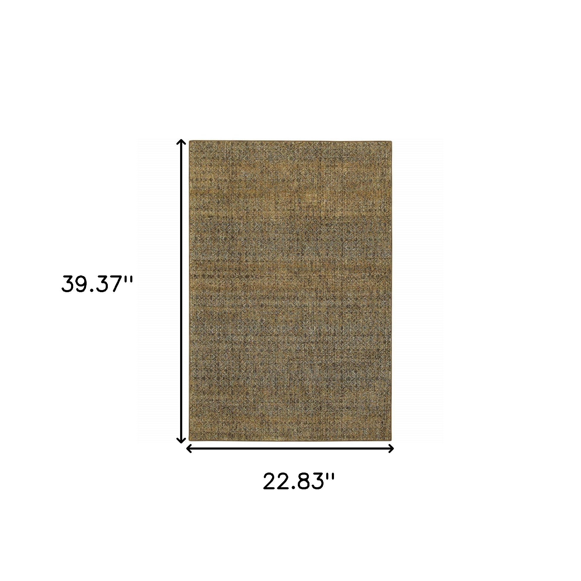 2' X 3' Brown Gold Rust Blue And Green Geometric Power Loom Stain Resistant Area Rug