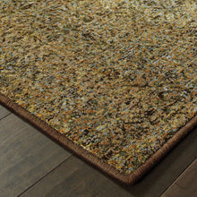 2' X 8' Brown Gold Rust Blue And Green Geometric Power Loom Stain Resistant Runner Rug