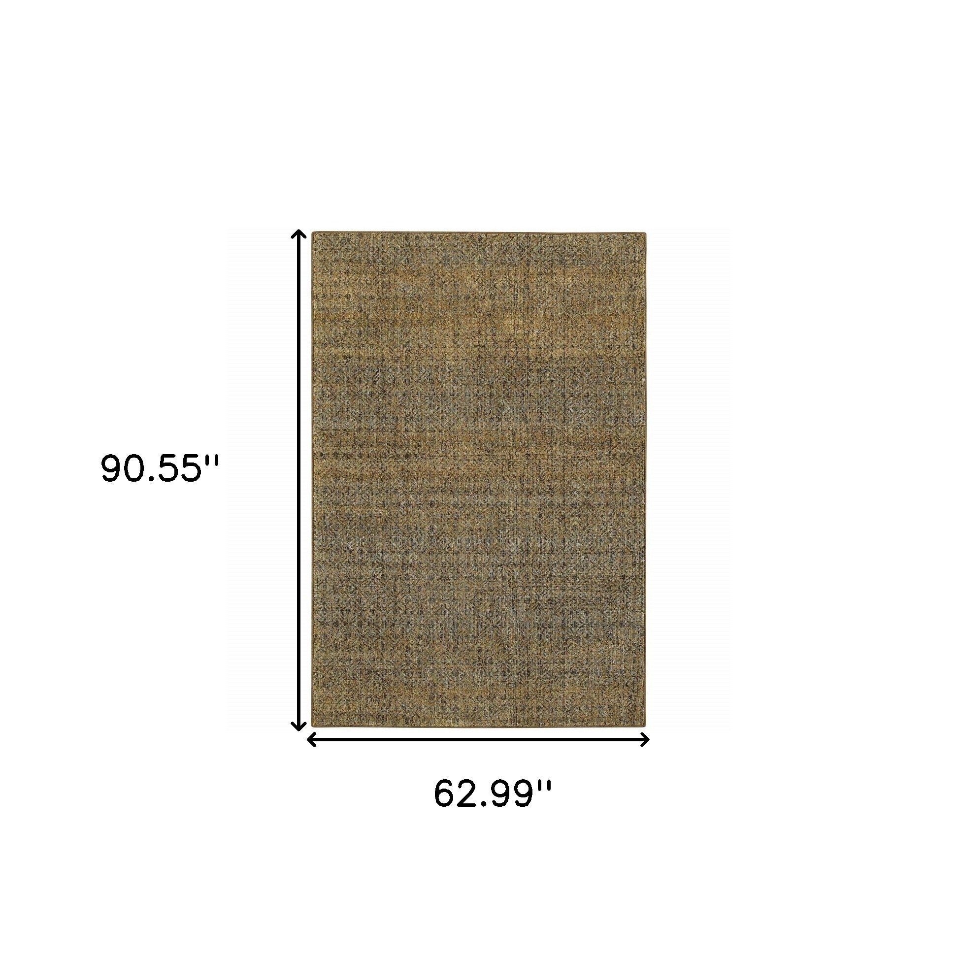 5' X 7' Brown Gold Rust Blue And Green Geometric Power Loom Stain Resistant Area Rug