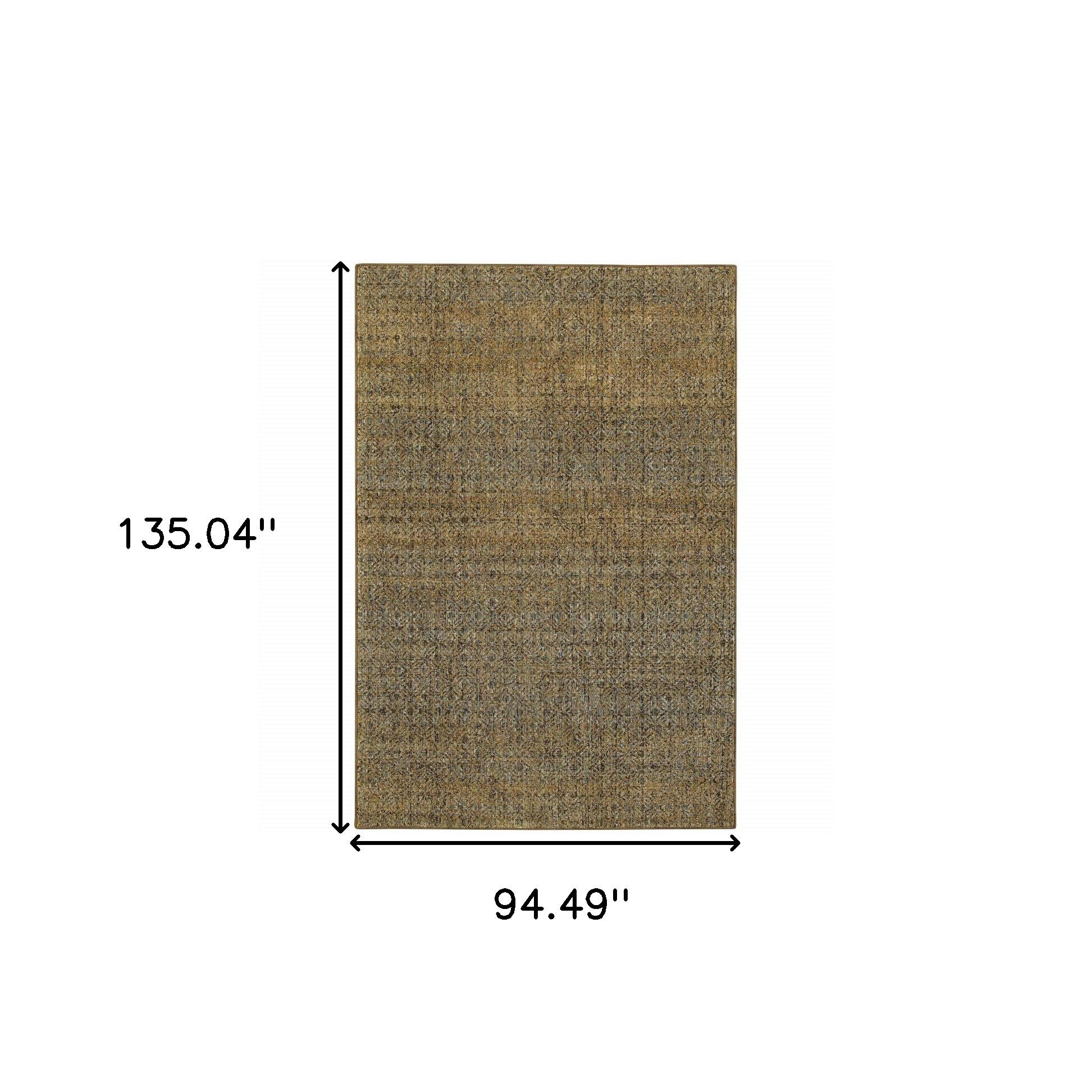 8' X 10' Brown Gold Rust Blue And Green Geometric Power Loom Stain Resistant Area Rug