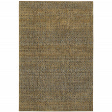 9' X 12' Brown Gold Rust Blue And Green Geometric Power Loom Stain Resistant Area Rug