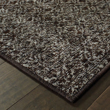 3' X 5' Charcoal Grey And Brown Geometric Power Loom Stain Resistant Area Rug