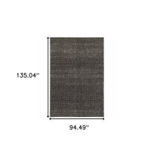 8' X 10' Charcoal Grey And Brown Geometric Power Loom Stain Resistant Area Rug