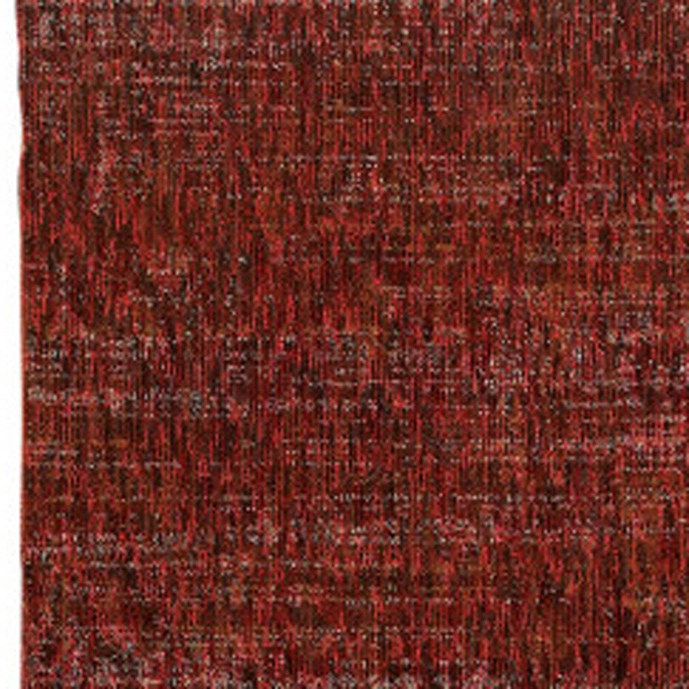 2' X 8' Red Grey Deep And Charcoal Power Loom Stain Resistant Runner Rug
