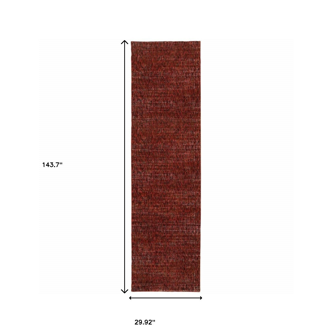 2' X 10' Red Grey Deep And Charcoal Power Loom Stain Resistant Runner Rug