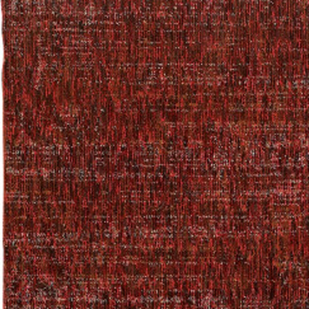 2' X 10' Red Grey Deep And Charcoal Power Loom Stain Resistant Runner Rug