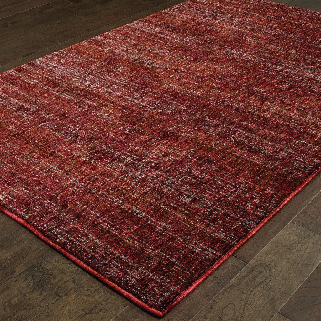 3' X 5' Red Grey Deep And Charcoal Power Loom Stain Resistant Area Rug
