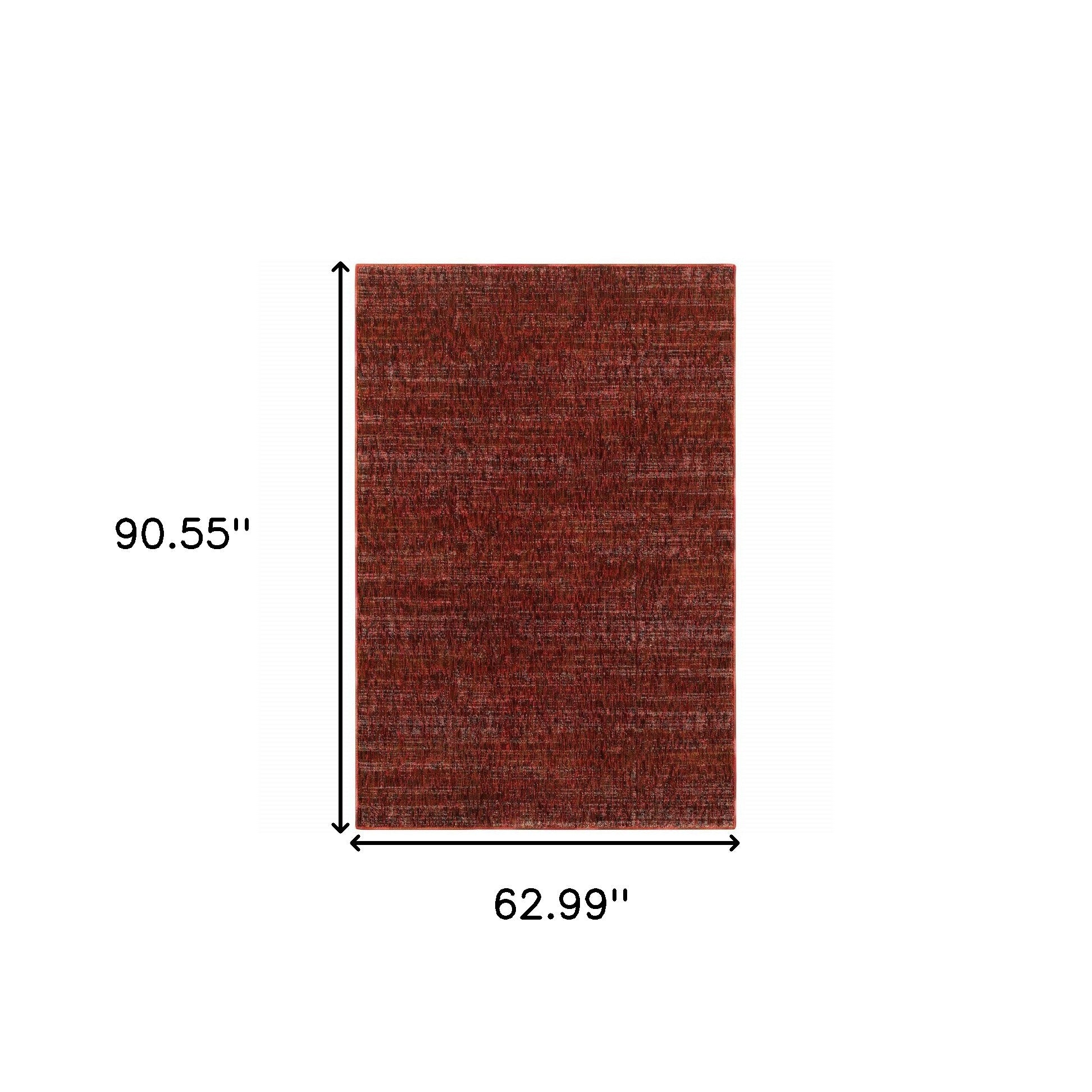 5' X 7' Red Grey Deep And Charcoal Power Loom Stain Resistant Area Rug