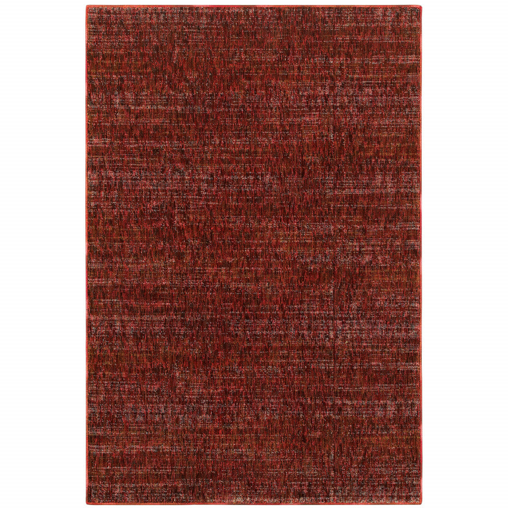 9' X 12' Red Grey Deep And Charcoal Power Loom Stain Resistant Area Rug