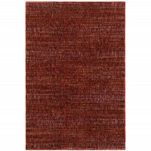 9' X 12' Red Grey Deep And Charcoal Power Loom Stain Resistant Area Rug