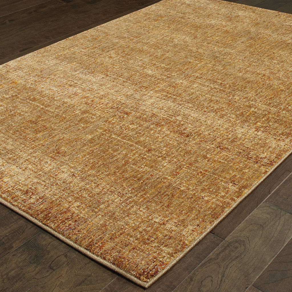 Gold Rust Brown Ivory Purple And Lavender Power Loom Stain Resistant Area Rug - 2' x 3'