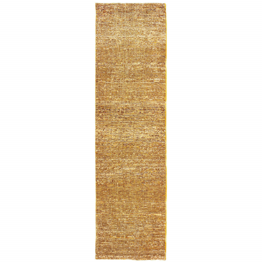 2' X 8' Gold Rust Brown Ivory Purple And Lavender Power Loom Stain Resistant Runner Rug