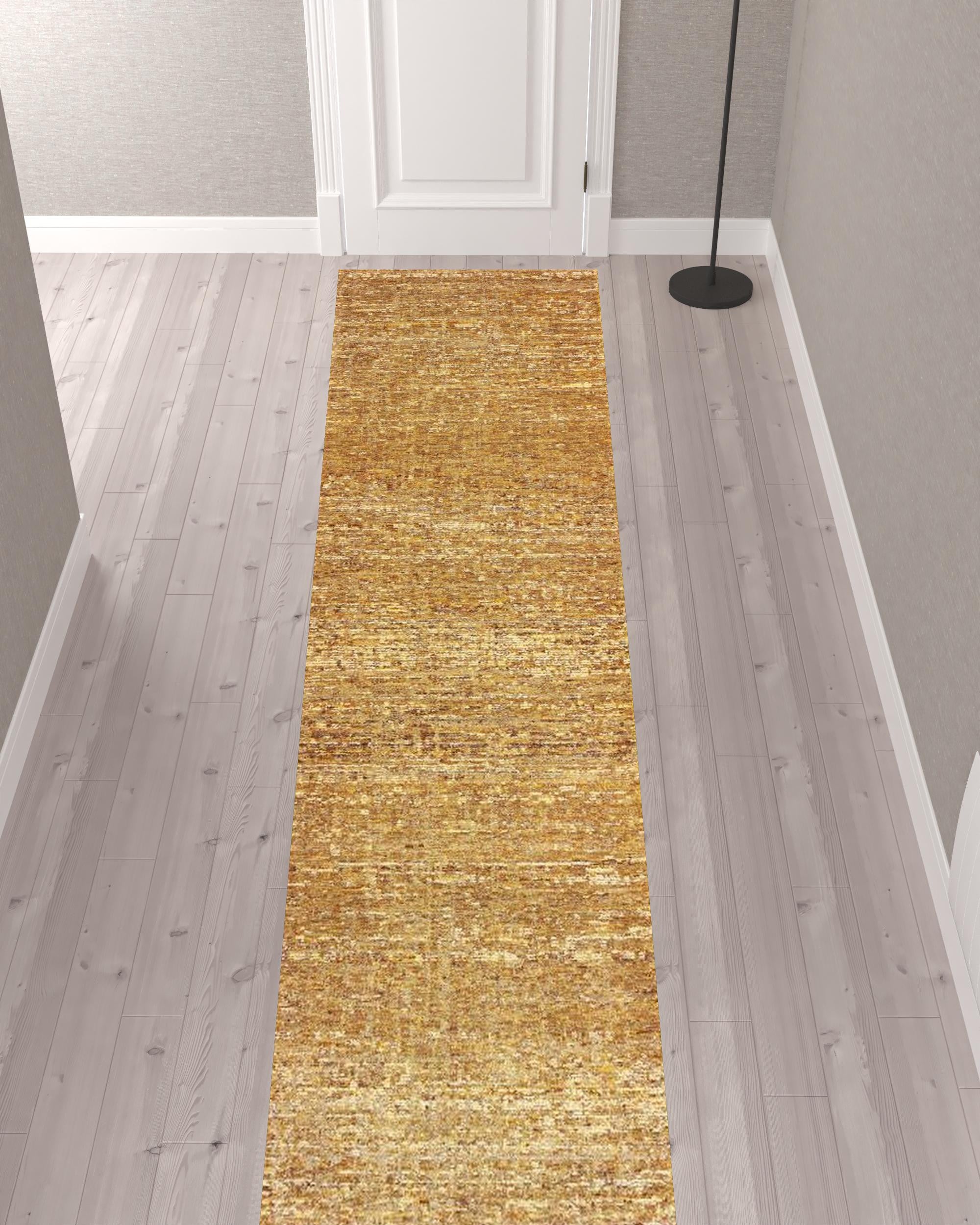 2' X 10' Brown And Ivory Power Loom Runner Rug