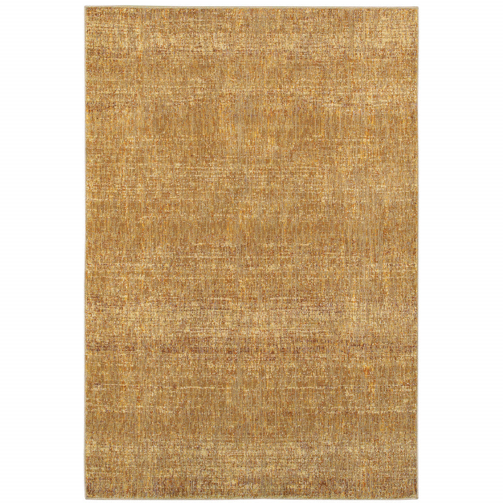 5' X 7' Gold Rust Brown Ivory Purple And Lavender Power Loom Stain Resistant Area Rug