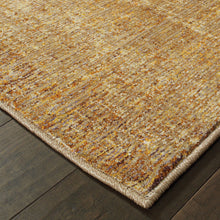 8' X 10' Gold Rust Brown Ivory Purple And Lavender Power Loom Stain Resistant Area Rug