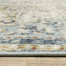 2' X 8' Blue Beige Rust Gold And Teal Oriental Power Loom Stain Resistant Runner Rug