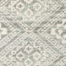 2' X 8' Grey Geometric Power Loom Stain Resistant Runner Rug