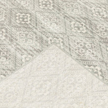 2' X 8' Grey Geometric Power Loom Stain Resistant Runner Rug