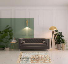 4' X 6' Rust Blue Ivory And Gold Oriental Printed Stain Resistant Non Skid Area Rug