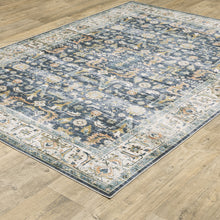 2' X 3' Blue Gold Rust Ivory And Olive Oriental Printed Stain Resistant Non Skid Area Rug