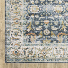 2' X 3' Blue Gold Rust Ivory And Olive Oriental Printed Stain Resistant Non Skid Area Rug