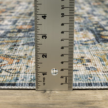 2' X 3' Blue Gold Rust Ivory And Olive Oriental Printed Stain Resistant Non Skid Area Rug