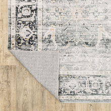 4' X 6' Charcoal Grey Salmon And Ivory Oriental Printed Stain Resistant Non Skid Area Rug