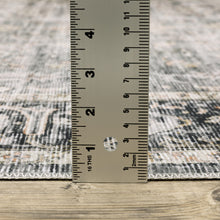 7' X 10' Charcoal Grey Salmon And Ivory Oriental Printed Stain Resistant Non Skid Area Rug