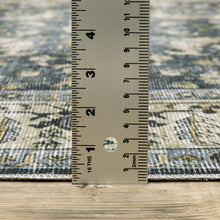 2' X 3' Blue And Ivory Oriental Printed Non Skid Area Rug