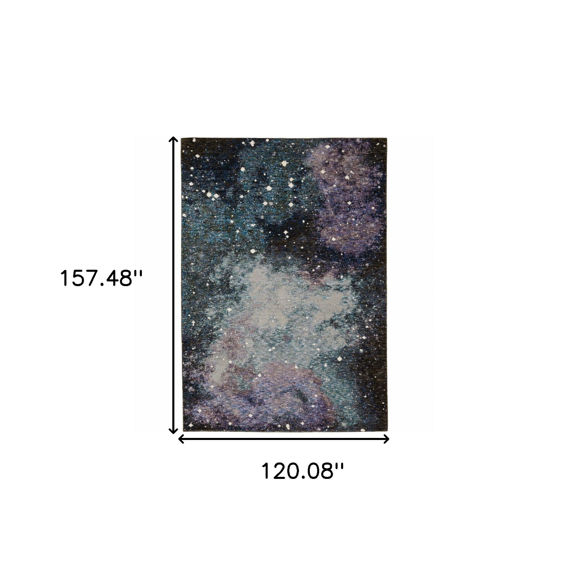 10' X 13' Purple Teal And Brown Abstract Power Loom Stain Resistant Area Rug