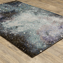 2' X 3' Purple Teal And Brown Abstract Power Loom Stain Resistant Area Rug