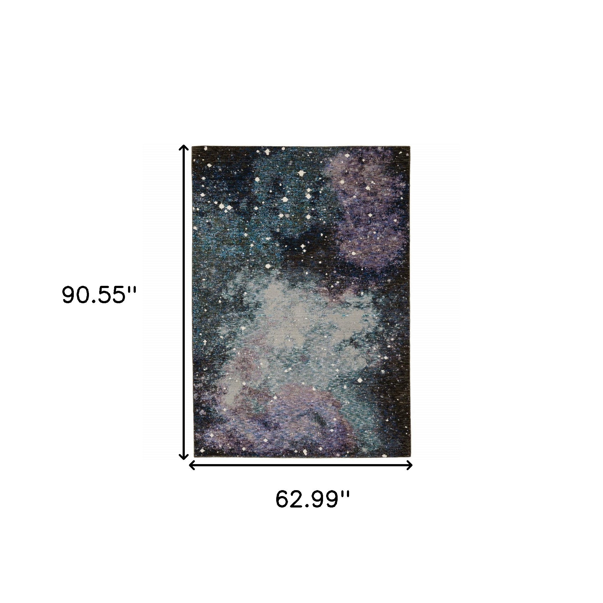 5' X 7' Purple Teal And Brown Abstract Power Loom Stain Resistant Area Rug