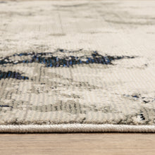 2' X 8' Grey Black And Ivory Abstract Power Loom Stain Resistant Runner Rug