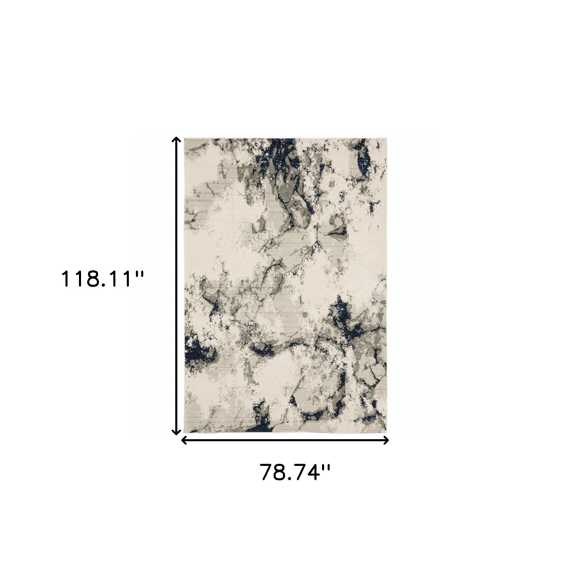 6' X 9' Grey Black And Ivory Abstract Power Loom Stain Resistant Area Rug