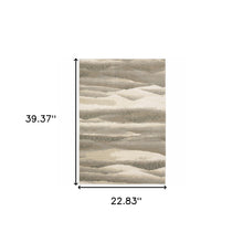 2' X 3' Grey Blue And Teal Abstract Power Loom Stain Resistant Area Rug