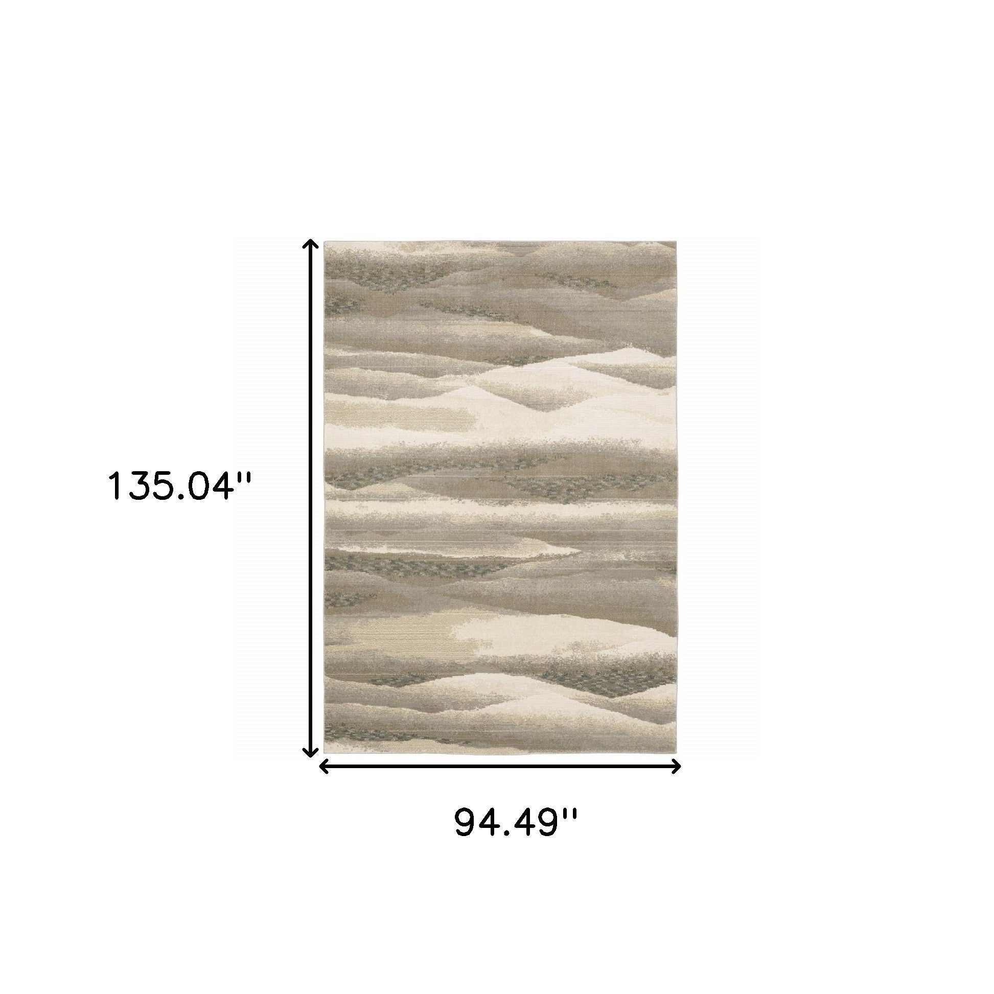 8' X 10' Grey Blue And Teal Abstract Power Loom Stain Resistant Area Rug