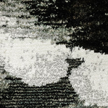 3' X 5' Charcoal And White Abstract Power Loom Stain Resistant Area Rug