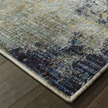 5' X 7' Navy And Blue Abstract Power Loom Stain Resistant Area Rug