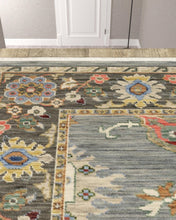 2' X 10' Blue And Gray Oriental Power Loom Runner Rug With Fringe