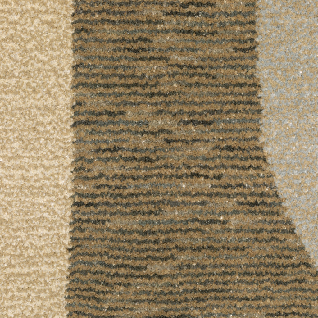 9' X 12' Brown And Ivory Geometric Power Loom Area Rug