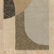 9' X 12' Brown And Ivory Geometric Power Loom Area Rug