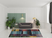 8' X 10' Purple Blue Teal Gold Green Red And Pink Geometric Power Loom Stain Resistant Area Rug