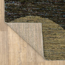 8' X 10' Gold Green Charcoal Teal Blue Purple Grey And Beige Geometric Power Loom Stain Resistant Area Rug