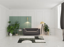 5' X 7' Charcoal Grey And Ivory Geometric Power Loom Stain Resistant Area Rug