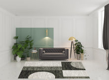 8' X 10' Charcoal Grey And Ivory Geometric Power Loom Stain Resistant Area Rug