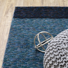7' X 10' Blue Purple Grey And Teal Geometric Power Loom Area Rug